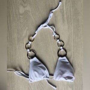 White Triangle Bikini with Ring Detail
